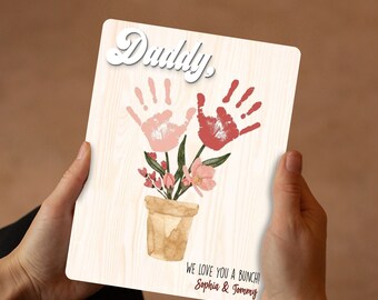 DIY Planpot Dad Handprints Sign, Fathers Day Sign, DIY Hand Print, Gift For Dad, Fathers Day Sign, Gift for Dad, Keepsake Gift from Kids