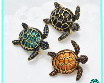 Broche de tortuga: donación de ganancias para salvar a las tortugas marinas heridas y eliminar las redes fantasma de nuestros mares y océanos