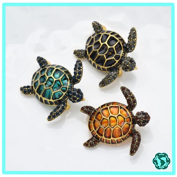 Turtle Brooch - Donating Profits to Save Injured Sea Turtles and Removing Ghost Nets from our Seas and Oceans
