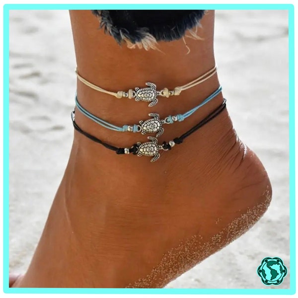 Turtle Charm Anklet - Donating Profits to Save Injured Sea Turtles and Removing Ghost Nets from our Seas and Oceans