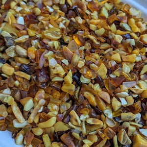 200gr Natural Baltic Amber Chips: DIY Craft Supplies, Fossil Pebbles