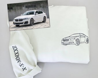 Custom Car from Photo Embroidered Sweatshirt, Cars Sweatshirt, Gift For Boyfriend, Casual Sweatshirt, Dad Gift