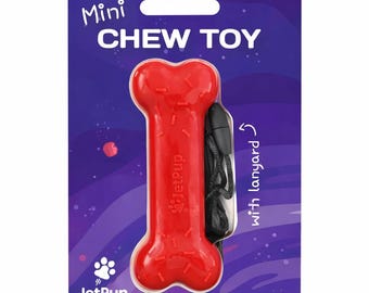 Mini hueso masticable con cordón - Rojo