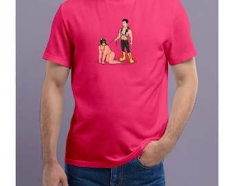 Maglietta "Handler & Pup" - Rosa