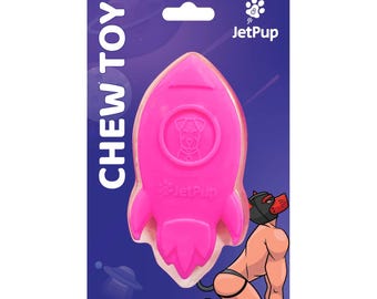 Juguete masticable cohete rosa para cachorros humanos