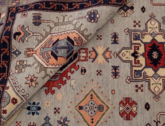 Striking Muted Gray Oushak Rug | Tribal Medallion Hand‑Knotted Carpet | Geometric Floral Traditional Area Rug | 8x10 9x12 10x13 11x14 12x15