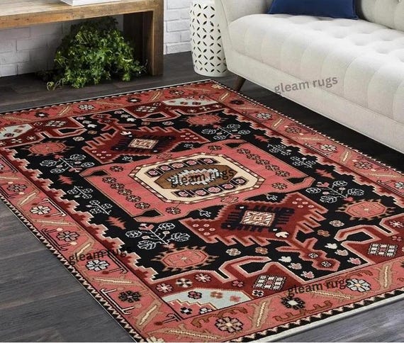 Black Hand-Knotted Oushak Rug | Modern Antique Style Home Decor | 9x12, 10x13, 11x14, 12x15 | All Custom Sizes Available | New Zealand Wool