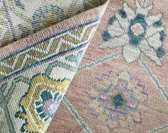 Eye Catching Vintage Style Oushak Hand Knotted Rug 5x8, 6x9, 8x10, 9x12, 10x14 ft Handmade Rugs for Living Room, Bedroom, Office and more!