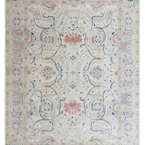 Hand Knotted IVORY Oushak Rug 4x6 5x8 6x9 8x10 9x12 10x14 ft Handmade Rugs for Living Room Bedroom Office Antique rug