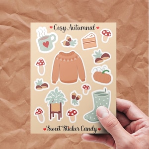 Niedliche Herbst Sticker Blatt, Bullet Journal Sticker, Planer Aufkleber, Scrapbooking, Tagebuch Aufkleber, Kalender Aufkleber