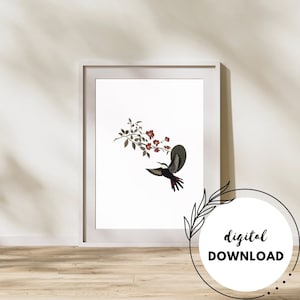 Minimalist Japandi Style Wall Mural Digital Art Instant Download A4 & A3