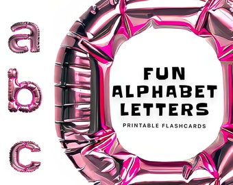 Printable alphabet flashcards, Engaging ABC printable cards for toddler preschool learning, Homeschooling resource, Montessori material