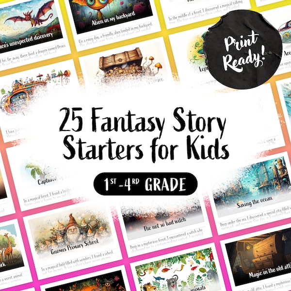 Creative Writing Prompts For Kids, Story Starters, Writing Practice, Homeschool Writing, 1st Grade, 2nd Grade, 3rd Grade, Printable