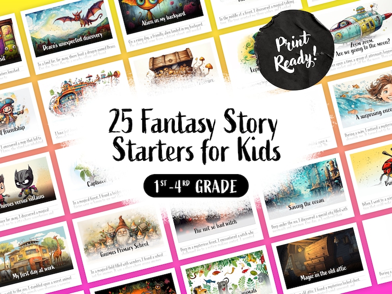 Creative Writing Prompts For Kids, Story Starters, Writing Practice, Homeschool Writing, 1st Grade, 2nd Grade, 3rd Grade, Printable image 1