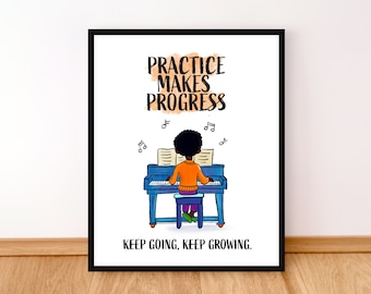 Growth Mindset Poster, Kids Room Decor, Affirmations, Educational Poster, Inspirational Prints, Music Classroom Decor, Instant download