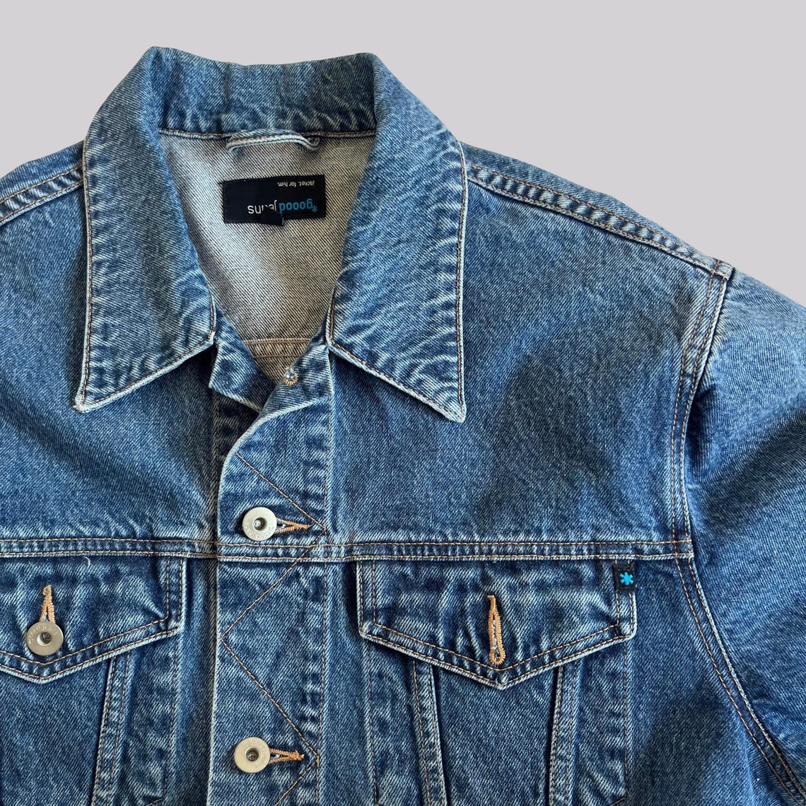 Vintage Y2K Jeansjacke Dreiviertelärmel / Denim Blau / L / Baumwolle, foto 3 di 5