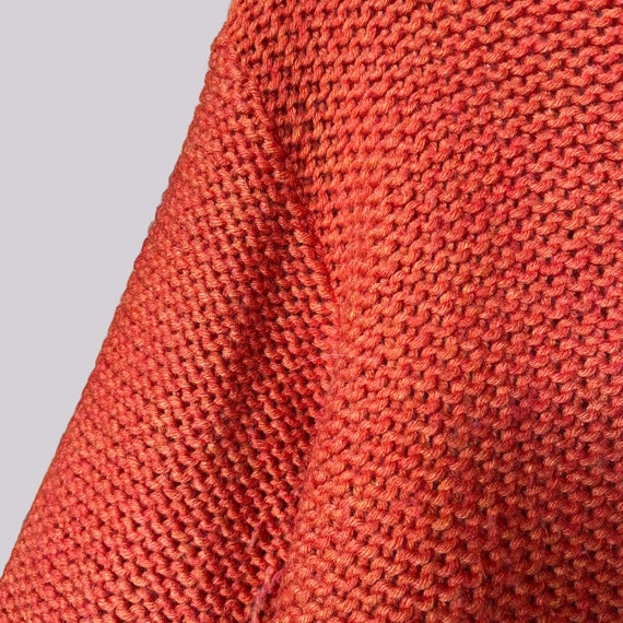Vintage knitted sweater with turtleneck / orange … - image 2