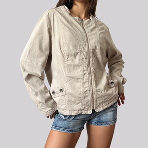 Vintage Y2K Leichte Jacke / Beige / XL / Baumwolle Lyocell