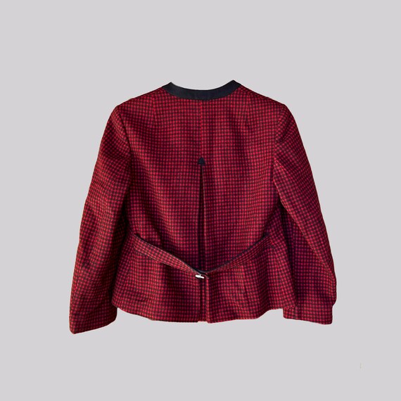 Vintage checked jacket virgin wool / red black / … - image 5