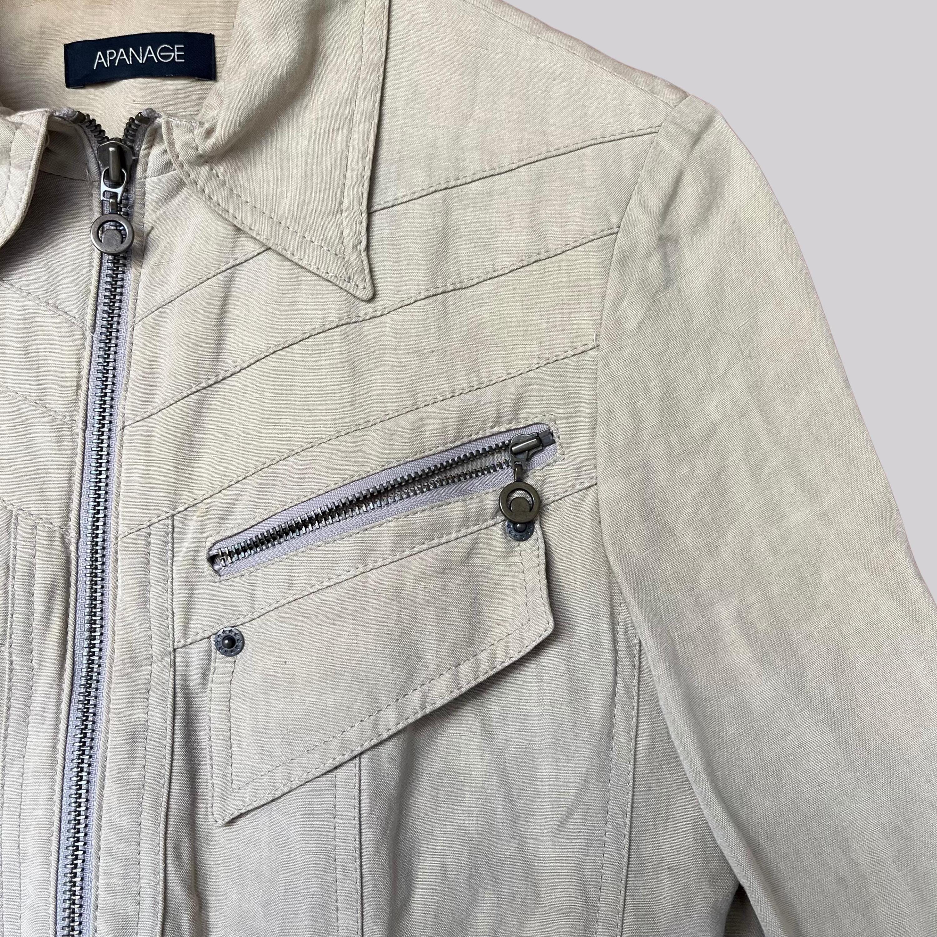Vintage Y2K-jasje linnen/viscose/beige/maat 36/jaren 2000/APANAGE