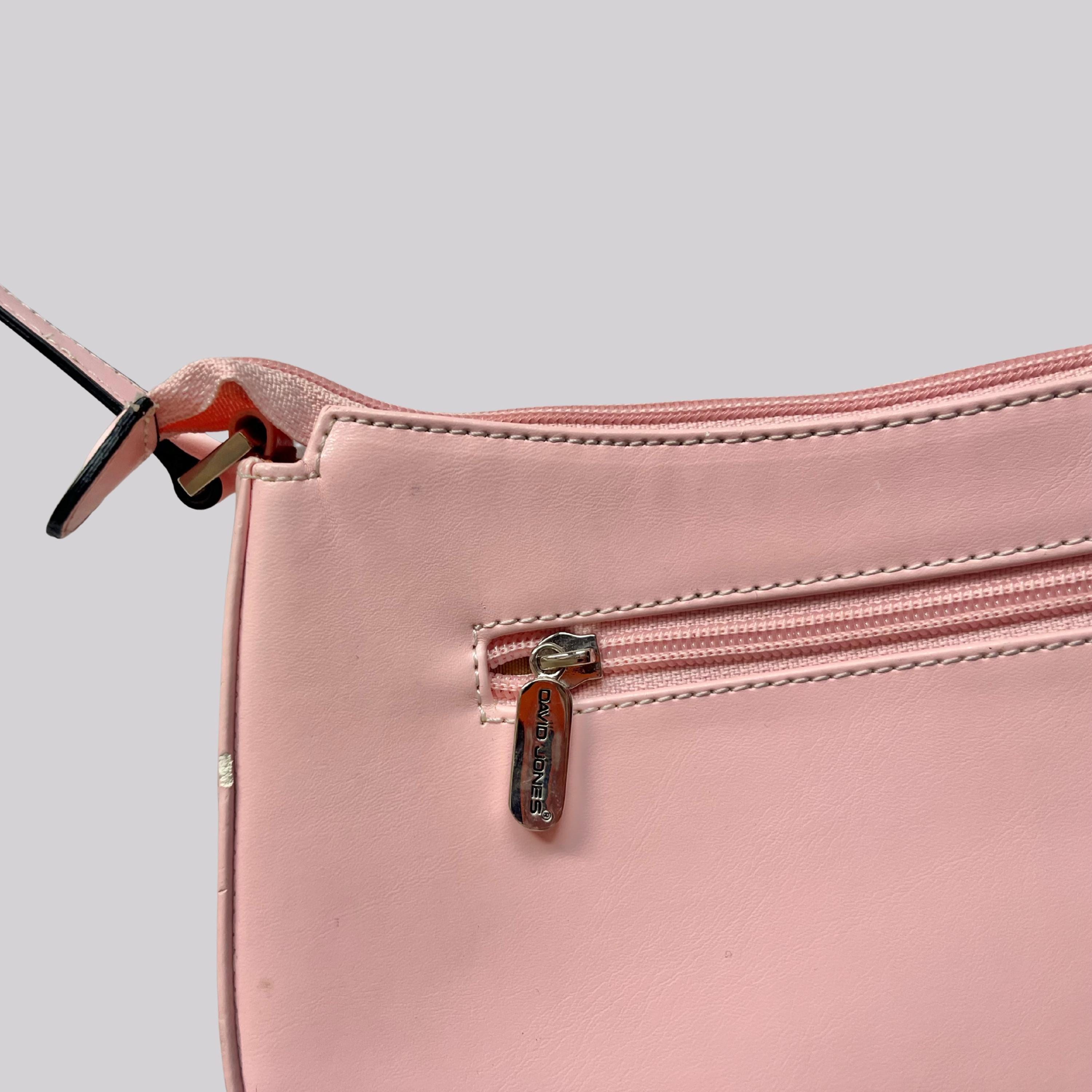 Vintage Y2K Small Shoulder Bag / Pink / Handbag / David Jones 