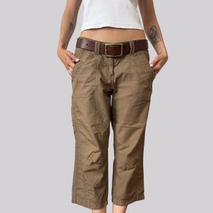 Y2K Cargo Capri-Hose / Khaki / Braun / Größe 34 / XS / Baumwolle / s.Oliver / 2000s