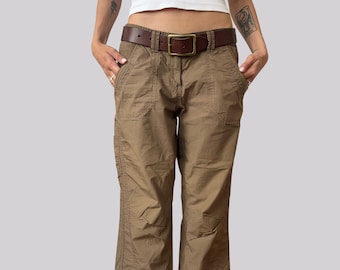 Spodnie cargo capri Y2K / khaki / brązowe / rozmiar 34 / XS / bawełniane / s.Oliver / lata 2000.