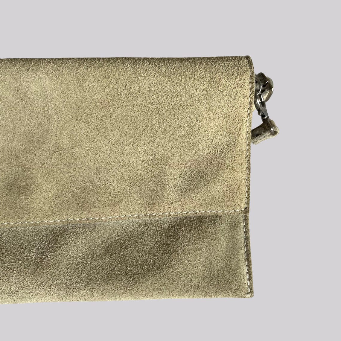 Vintage Handtasche Wildleder / Y2K / Beige / Echtleder / Made in Italy / Minimalistisch, foto 2 di 5