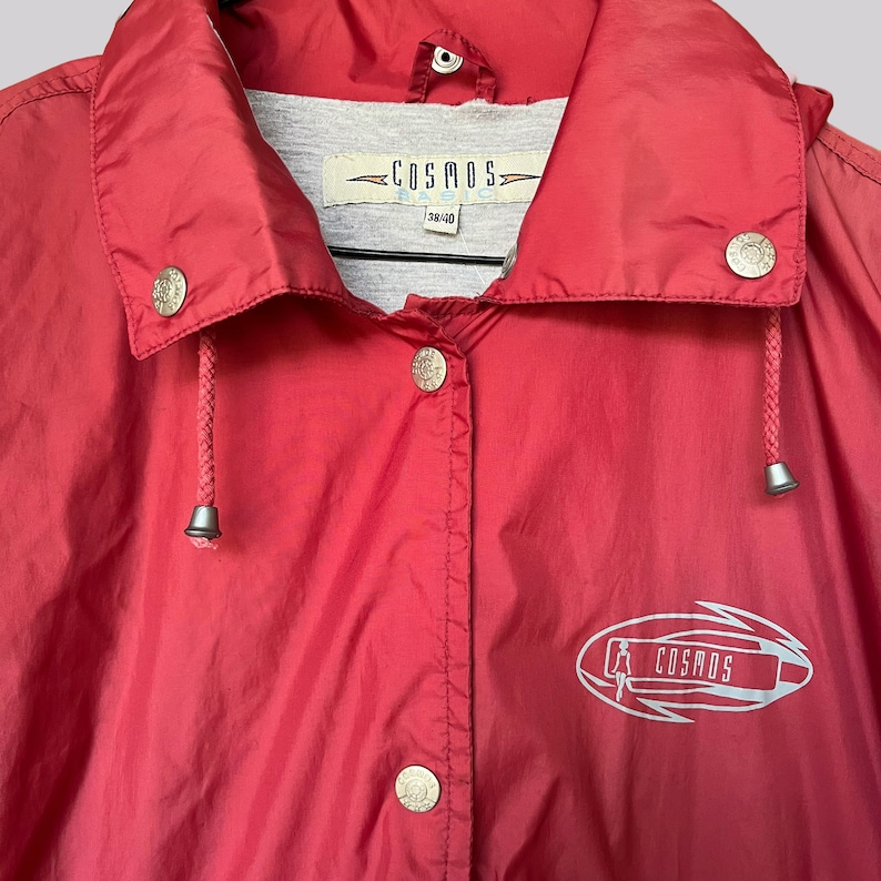 Vintage 90s/ Y2K Windbreaker / Lined / Cosmos / Red / Meter / Hooded ...