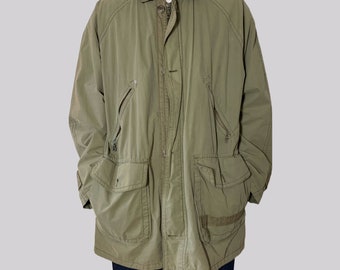 Vintage 90s Parka Transition Jacket Cargo Country Bush Green XL