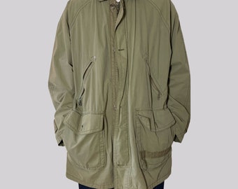 Vintage 90s parka jacket Cargo Country Bush Green XL