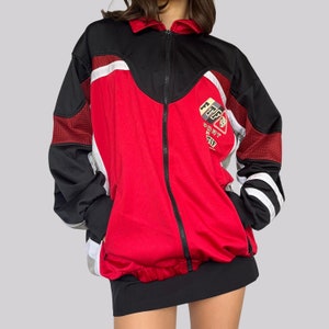 Vintage Y2K Trainingsjacke / Rot / Sport / Jogging / L / Grafik Motiv / 2000er / Streetwear / Sweatjacke / Sportjacke