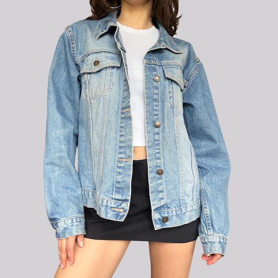 Vintage Y2K Jeansjacke / XL / Yokoo / Baumwolle / Denim Hellblau