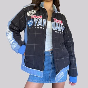Vintage 90s Yamaha Racer Jacket Motorsport / Meter / Blue Black