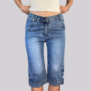 Vintage Y2K Capri Jeans / Denim Blau / XS / Baumwolle / 2000er
