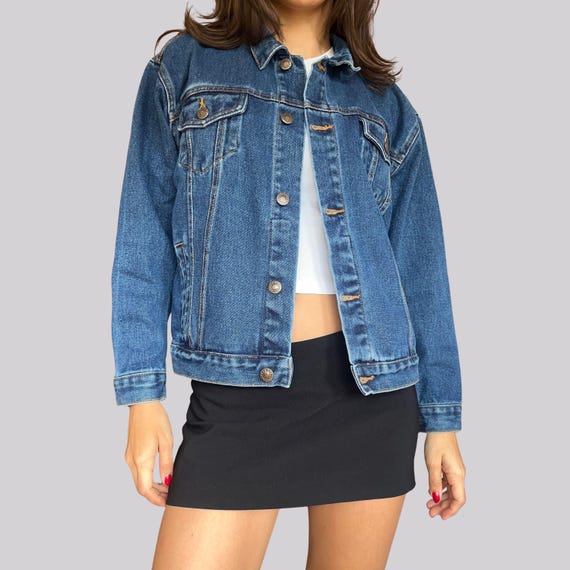 Vintage 90er/Y2K Jeansjacke / Denim Blau / XXS / XS / Baumwolle