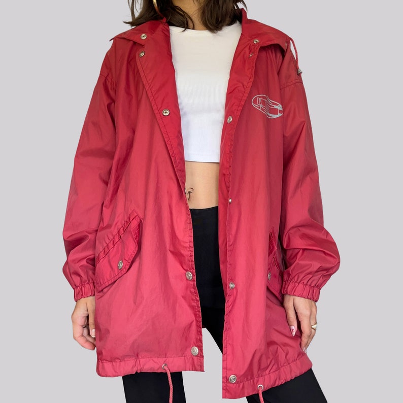Vintage 90s/ Y2K Windbreaker / Lined / Cosmos / Red / Meter / Hooded ...