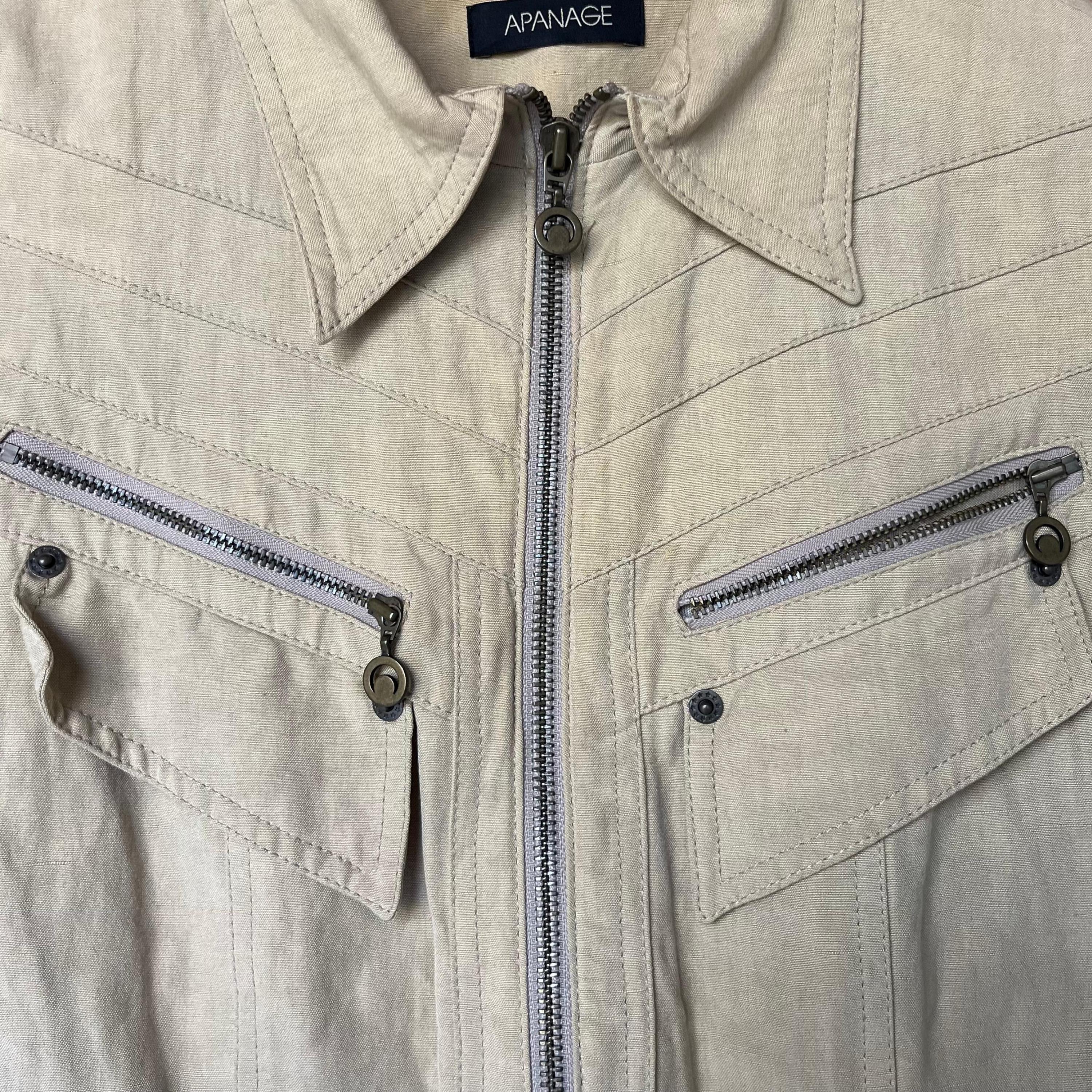 Vintage Y2K-jasje linnen/viscose/beige/maat 36/jaren 2000/APANAGE