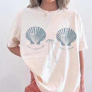 Seashells and Wedding Bells Bachelorette Custom Mermaid Bachelorette Shirt Comfort Colors Last Toast on the Coast Bachelorette Coastal Bach image 1