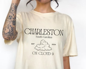 On Cloud Nine Bachelorette Wine Bachelorette Shirts Retro Bridesmaid Shirt Bridal Party Sleep Shirt Scottsdale Bachelorette Party Oversized