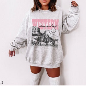 Coolhorse Mustard Western Desert Crewneck Sweatshirt main image 1