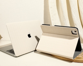 Beige gewebte Leder iPad Hülle für Air 5 4 Fall mit Stifthalter, iPad Pro 2022 2021 10,2 "9,7" iPad Pro 11 "12,9 '' iPad Mini 6 5 4 Fall