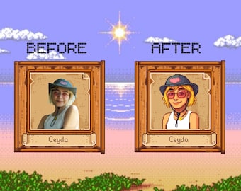 Retratos personalizados de pareja y familia al estilo de Stardew Valley, retratos personalizados de Stardew Valley, póster personalizado de Stardew Valley, pixel art personalizado