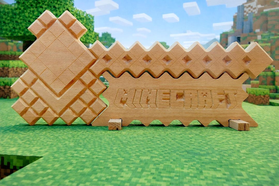 Minecraft Diamond Axe for Kids – CNC Digital File for Vectric (.CRV ...