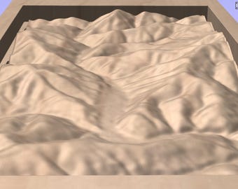 Niestandardowa mapa terenu 3D na żądanie | Plik cyfrowy CNC dla Vectric (.CRV) | Gotowa do rzeźbienia rzeźby topograficznej | Kompletny projekt i ścieżki narzędzi!