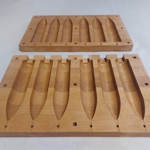 Bento Kerzenform Digitale Datei - CNC Vectric VCarve Pro (.CRV) - Wachskerzenform mit 6 Mulden für Holz oder Aluminium. Komplettes Design & Werkzeugwege!
