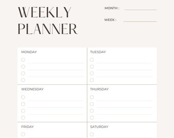 Weekly to do list planner, schedule, productivity planner