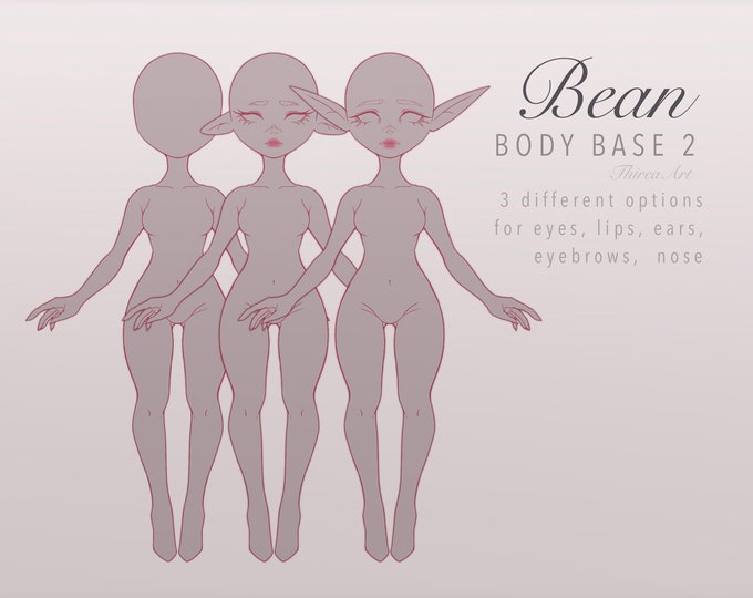 Body Base Moveable Humanoid Chibi Feminine Fantasy Body Base Pack for Custom Character ...
