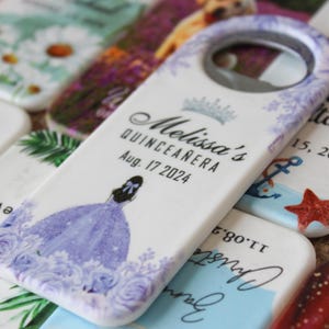 Sweet 16 & Quinceañera Magnet Bottle Opener – Personalized Keepsake Party Favor for Milestone Birthdays