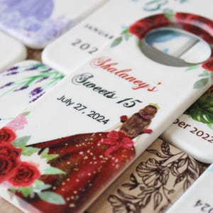 Quinceañera and Sweet 16 Magnet Bottle Opener – Personalized Party Favor for Milestone Birthdays